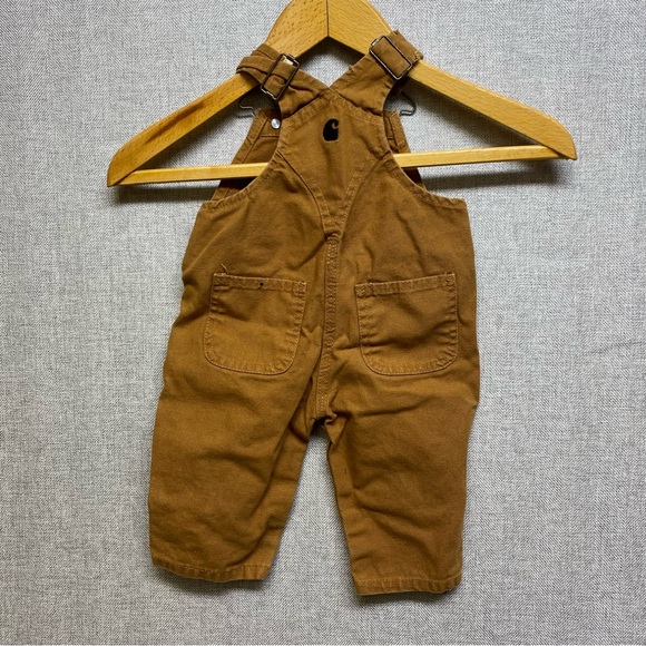 Carhartt Baby 6M Classic Tan Brown Overall Bibs - Picture 7 of 8